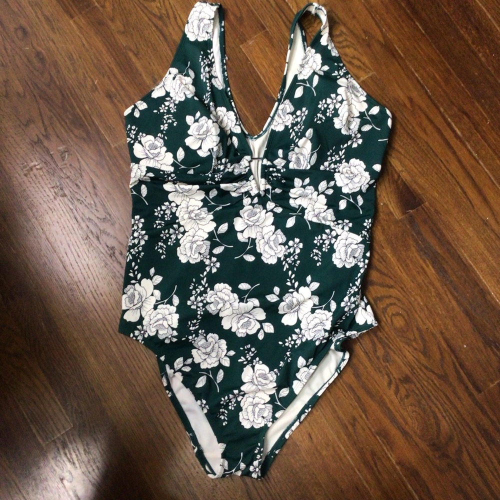 NWT Adore Me green floral one piece swimsuit 3X